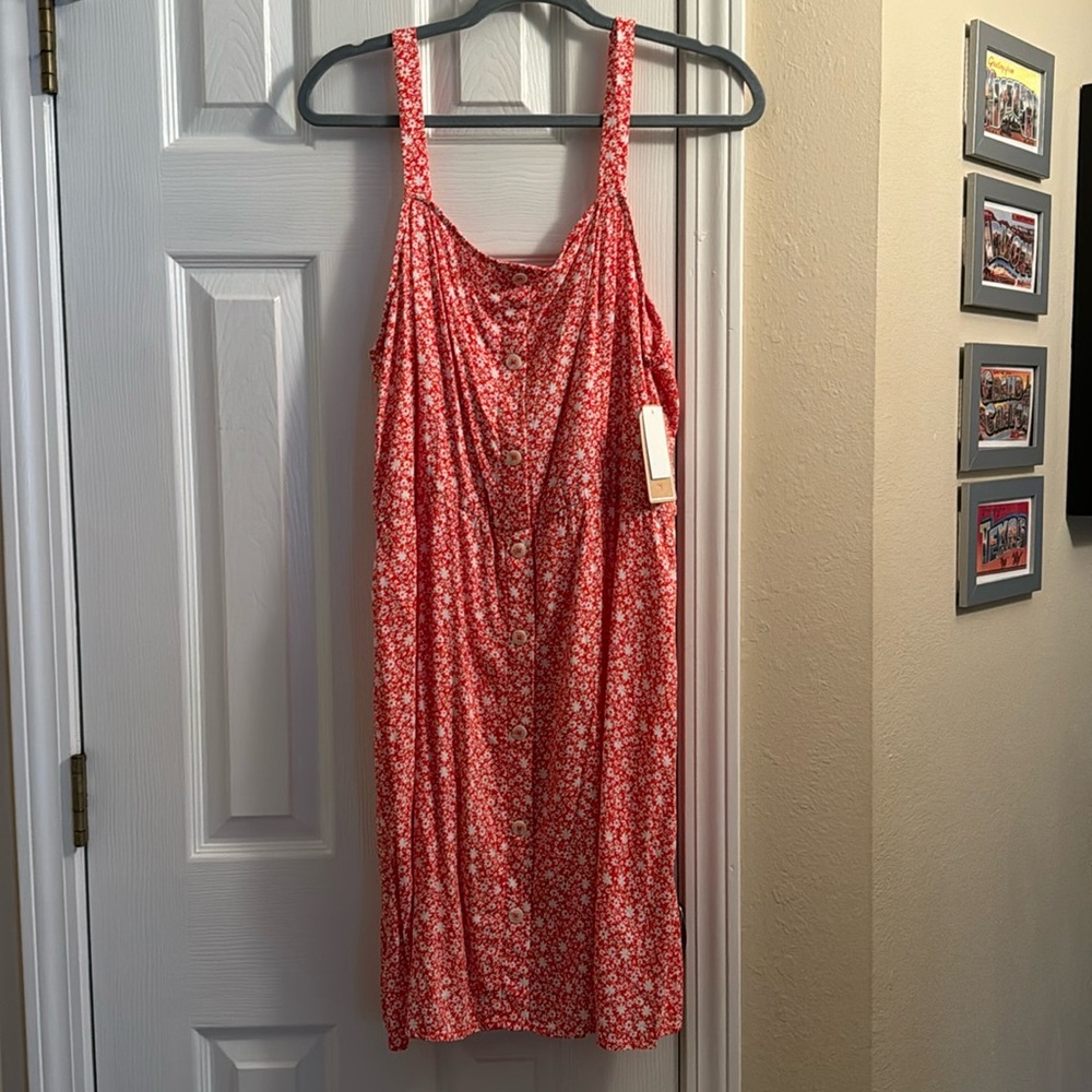 NWT Copper Key Orange Ditsy Floral Mini Sundress - Size XL